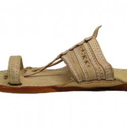 Buy Skin colored designer kolhapuri chappal