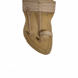 Buy skin colored flat sole ethnic kolhapuri chappal.