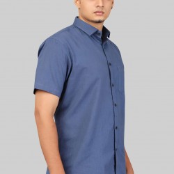 Buy Dark Blue Original Muslin Khadi shirt for Men